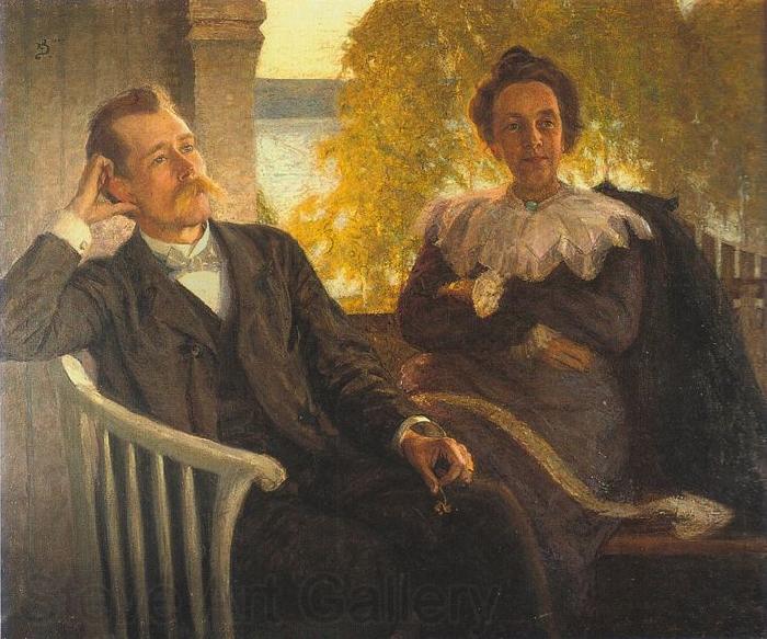 Richard Bergh Author Per Hallstrom and his wife Helga Spain oil painting art